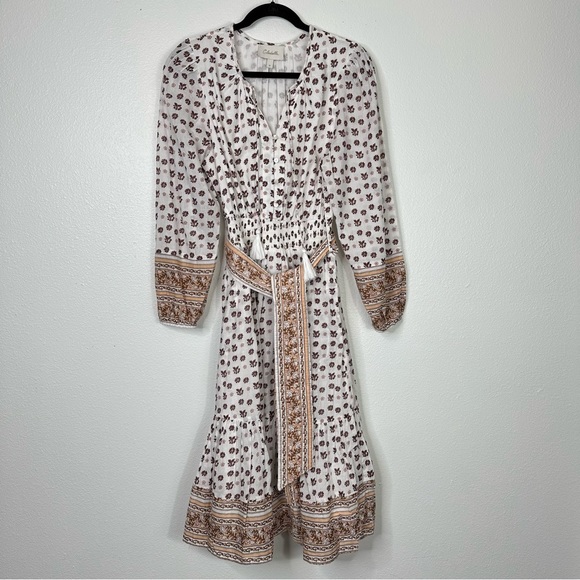 Cleobella Blakely midi dress cottagecore prairie bohemian floral v neck casual - Picture 2 of 13